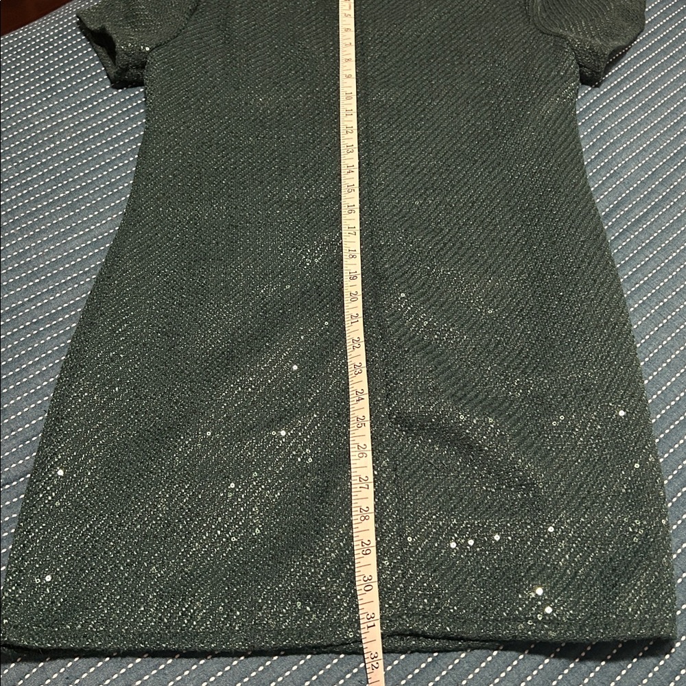 She + Sky Green Sequin Tweed Mini Dress NWT LARGE - Picture 6 of 7